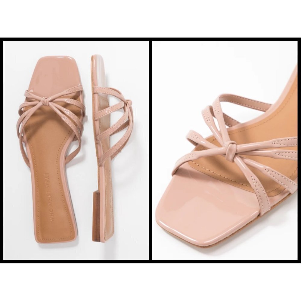 💕WHO WHAT WEAR💕 Ericka Square Toe Sandal Nude